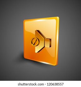 Glossy 3D web 2.0 mute symbol icon set. EPS 10.
