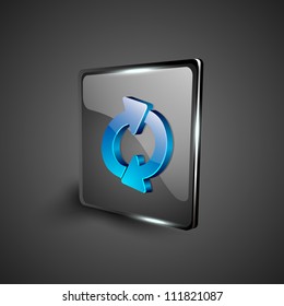 Glossy 3D web 2.0 refresh symbol icon set. EPS 10.