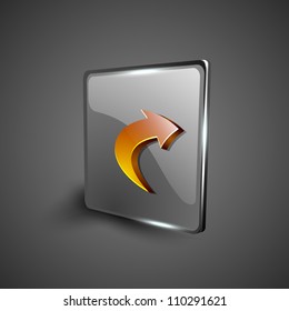 Glossy 3D web 2.0 right arrow symbol icon set. EPS 10.