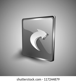 Glossy 3D web 2.0 right arrow symbol icon set. EPS 10.