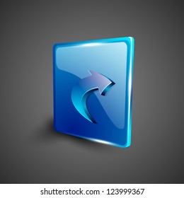Glossy 3D web 2.0 right arrow symbol icon set. EPS 10.