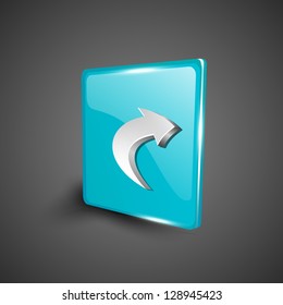 Glossy 3D web 2.0 right arrow symbol icon set. EPS 10.