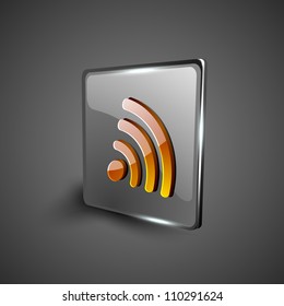 Glossy 3D web 2.0 rss feed symbol icon set. EPS 10.