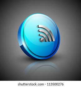 Glossy 3D web 2.0 rss feed symbol icon set. EPS 10.