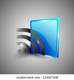 Glossy 3D web 2.0 rss feed symbol icon set. EPS 10.