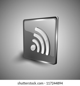 Glossy 3D web 2.0 rss feed symbol icon set. EPS 10.