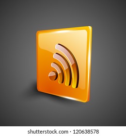 Glossy 3D web 2.0 rss feed symbol icon set. EPS 10