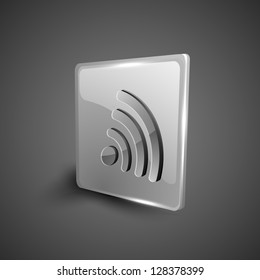 Glossy 3D web 2.0 rss feed símbolo conjunto. EPS 10