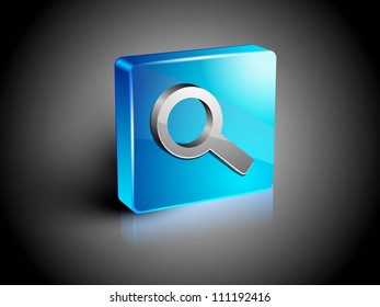 Glossy 3D web 2.0 search symbol icon set. EPS 10.