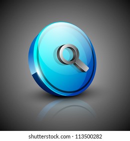 Glossy 3D web 2.0 search symbol icon set. EPS 10.