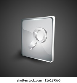 Glossy 3D web 2.0 search symbol icon set. EPS 10.