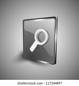 Glossy 3D web 2.0 search symbol icon set. EPS 10.