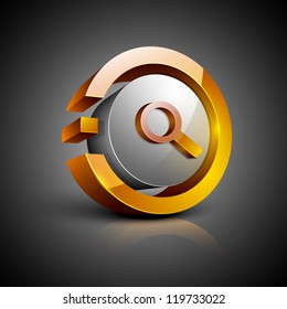 Glossy 3D web 2.0 search symbol icon set. EPS 10.