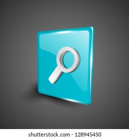Glossy 3D web 2.0 search symbol icon set. EPS 10