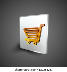 Glossy 3D Web 2.0 Einkaufswagen Symbol-Set. EPS10.