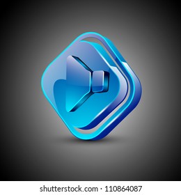 Glossy 3D web 2.0 sound symbol icon set. EPS 10.