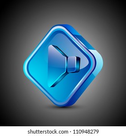 Glossy 3D web 2.0 sound symbol icon set. EPS 10.