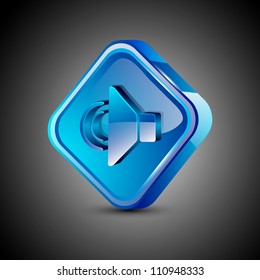 Glossy 3D web 2.0 sound symbol icon set. EPS 10.