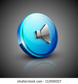 Glossy 3D web 2.0 sound symbol icon set. EPS 10.