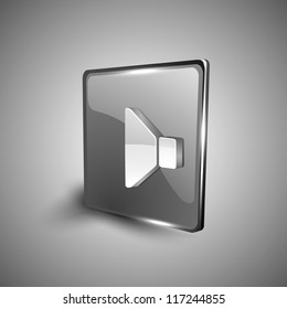 Glossy 3D web 2.0 sound symbol icon set. EPS 10.