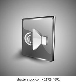Glossy 3D web 2.0 sound symbol icon set. EPS 10.