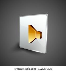 Glossy 3D web 2.0 sound symbol icon set. EPS 10.