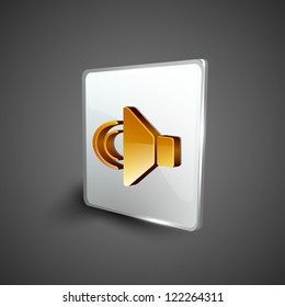 Glossy 3D web 2.0 sound symbol icon set. EPS 10.