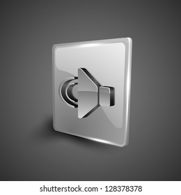 Glossy 3D web 2.0 sound symbol icon set. EPS 10.