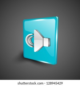 Glossy 3D Web 2.0 Soundsymbol Symbol gesetzt. EPS10.