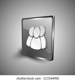 Glossy 3D web 2.0 web user symbol icon set. EPS 10.