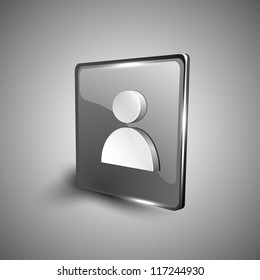 Glossy 3D web 2.0 web user symbol icon set. EPS 10.