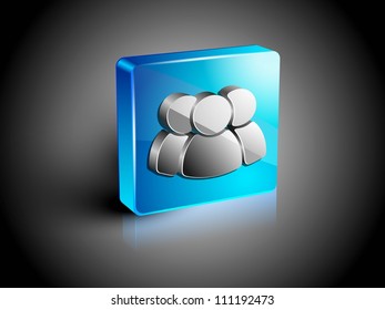 Glossy 3D web 2.0 web users symbol icon set. EPS 10.