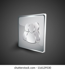 Glossy 3D web 2.0 web users symbol icon set. EPS 10.
