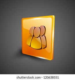 Glossy 3D web 2.0 web users symbol icon set. EPS 10.