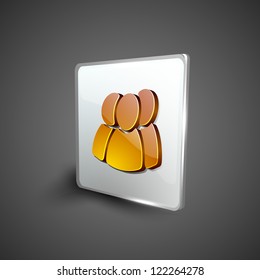 Glossy 3D web 2.0 web users symbol icon set. EPS 10.