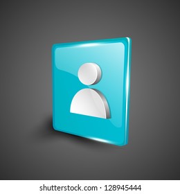 Glossy 3D web 2.0 web users symbol icon set. EPS 10.