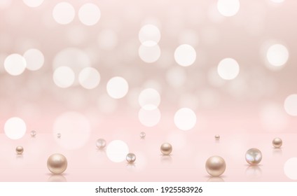 Glossy abstract background with realistic pearls. Vector Illustration EPS10