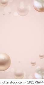Glossy abstract background with realistic pearls for post in social network. Vector Illustration EPS10