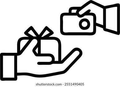 Glossy abstract digital art of people exchanging gifts for Diwali concept as Camera movement Zoom into the hands exchanging gifts. Scene Abstract festive background with glossy eff