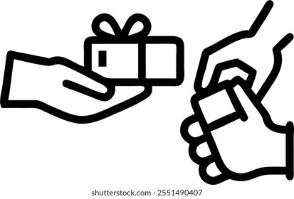 Glossy abstract digital art of people exchanging gifts for Diwali concept as Camera movement Zoom into the hands exchanging gifts. Scene Abstract festive background with glossy eff