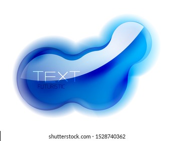 Glossy abstract shape, multicolored transparent glass stone. Vector web box frame for your message