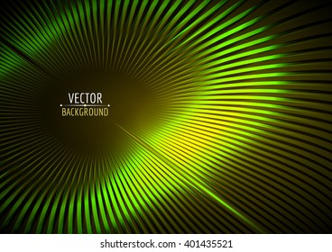 Glossy abstract target background. Gradient lines on dark background.