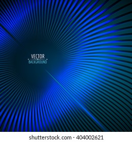Glossy abstract target background. Gradient lines on dark background.