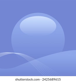 Glossy Aero Flat Purple Blue Sphere with Abstract Cloud Effect Background