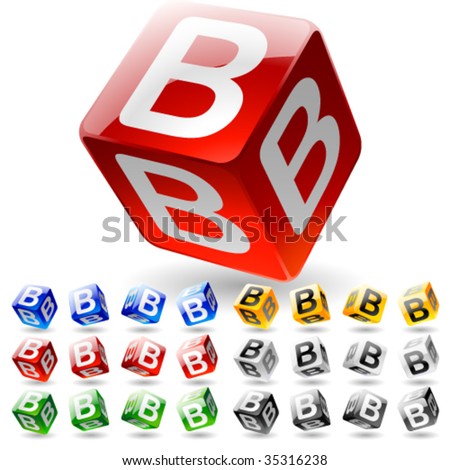 Glossy Alphabet On Cubes Letter B Stock Vector (Royalty Free) 35316238 ...