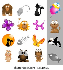 Glossy animal icons - Part 1 (vector)