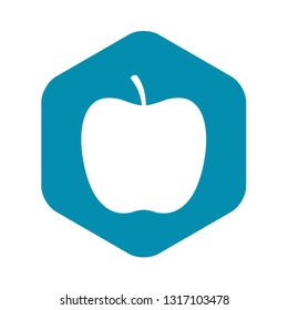 Glossy apple icon in simple style isolated on white background vector illustration