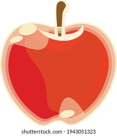 Glossy-Apfel-Logo-Symbol, Vektorgrafik einzeln auf weißem Hintergrund