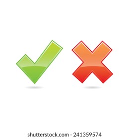 Glossy Approval and Decline Check Marks