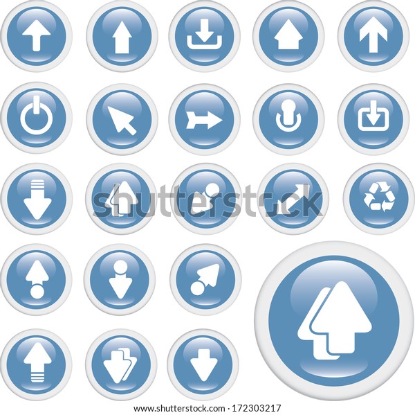 glossy arrow,\
direction icons, buttons set,\
vector
